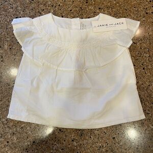 Janie and Jack White Ruffled Yoke Blouse 
Size 6-12 month Cute